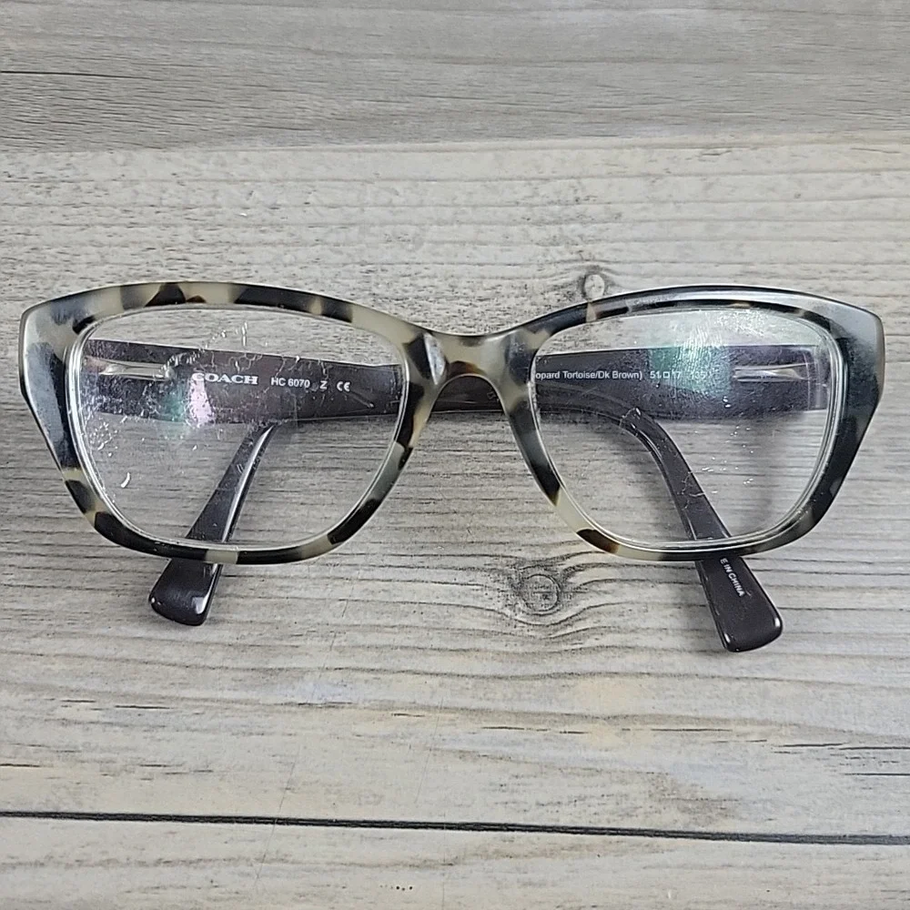 Coach HC6070 5325 Snow Leopard Tortoise Brown Eyeglasses FRAMES‎ ONLY 51-17-135